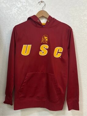 USC Hooded Sweatshirt Campus Heritage Cardinal Red with Gold Logo Sz Medium